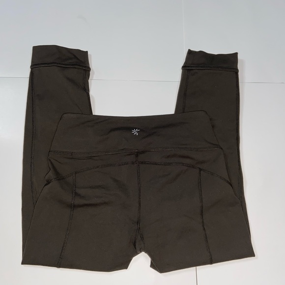 2/$25 Athleta Crop Side Lace Olive Green Leggings - Picture 2 of 6